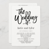 Programme de cérémonie de Mariage de charme brossé (Devant / Derrière)