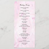 Programme de cérémonie de mariage de fleurs de ros (Dos)