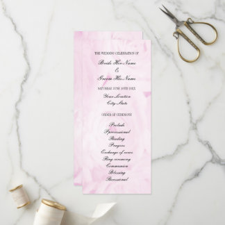 Programme de cérémonie de mariage de fleurs de ros