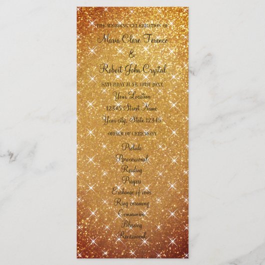 Programme de cérémonie de mariage de la parties sc (Devant)