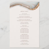 Programme de cérémonie de Mariage de marbre d'agat (Dos)