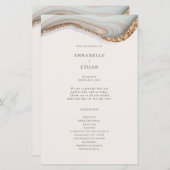 Programme de cérémonie de Mariage de marbre d'agat (Devant / Derrière)