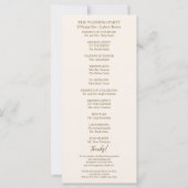 Programme de cérémonie de Mariage de monogramme de (Dos)