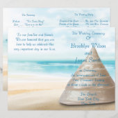 Programme de cérémonie de mariage de plage Circula (Devant / Derrière)