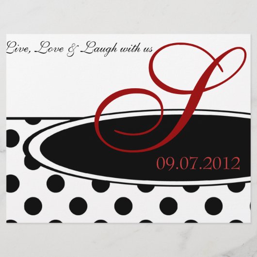 Programme de cérémonie de Mariage de points Polka  (Dos)