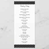 Programme de cérémonie de mariage de pois noir et  (Dos)