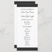 Programme de cérémonie de mariage de pois noir et  (Devant / Derrière)