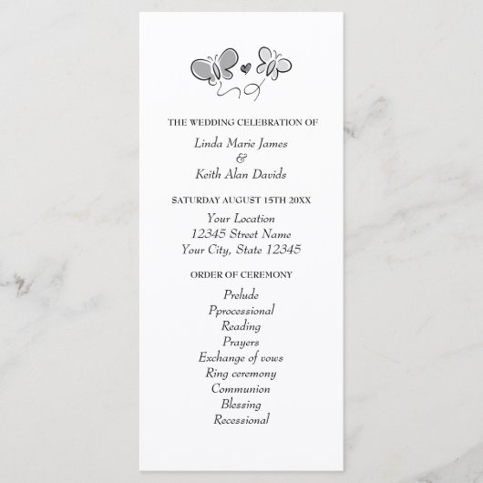 Programme de cérémonie de mariage de printemps à t (Devant)