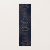 Programme de cérémonie de Mariage d'or bleu et Ros (Outside Unfolded)