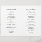 Programme de cérémonie de Mariage écologique du fe (Dos)