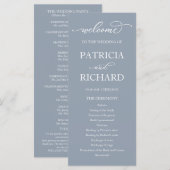 Programme de cérémonie de mariage écriture poussié (Devant / Derrière)