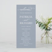Programme de cérémonie de mariage écriture poussié (Debout devant)