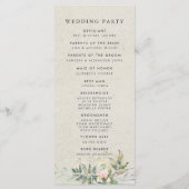 Programme de cérémonie de mariage élégant à la ver (Dos)