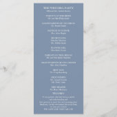 Programme de cérémonie de mariage élégant bleu pou (Dos)