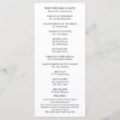 Programme de cérémonie de mariage élégant en écrit (Dos)