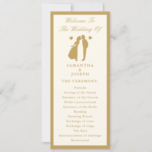 Programme de cérémonie de mariage élégant et vinta (Devant)