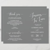 Programme de cérémonie de mariage, Élégant Script  (Devant / Derrière)