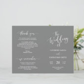 Programme de cérémonie de mariage, Élégant Script (Debout devant)