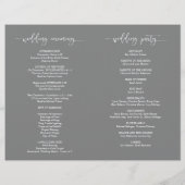 Programme de cérémonie de mariage, Élégant Script (Dos)