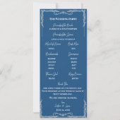 Programme de cérémonie de mariage en bleu poussiér (Dos)