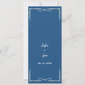 Programme de cérémonie de mariage en bleu poussiér (Devant)