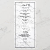 Programme de cérémonie de mariage en marbre blanc (Dos)