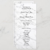 Programme de cérémonie de mariage en marbre blanc (Devant / Derrière)