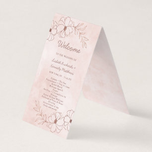 Programme de Cérémonie de Mariage en or rose et Ro