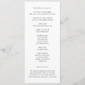 Programme de cérémonie de mariage et de réception  (Dos)