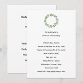 Programme de cérémonie de mariage eucalyptus botan (Devant / Derrière)