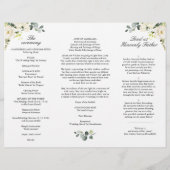 Programme de Cérémonie de Mariage Eucalyptus Roses (Dos)