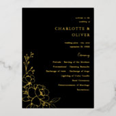 Programme de cérémonie de mariage floral à raie do (Recto)
