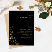 Programme de cérémonie de mariage floral à raie do