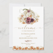 Programme de cérémonie de mariage floral automnal (Devant)