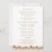 Programme de cérémonie de mariage floral automnal (Dos)