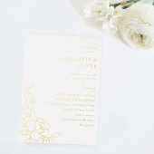 Programme de cérémonie de mariage floral avec des