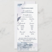 Programme de cérémonie de mariage floral bleu pous (Dos)