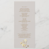 Programme de cérémonie de mariage floral bohème d' (Dos)