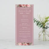 Programme de cérémonie de mariage floral bordeaux (Debout devant)