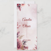 Programme de cérémonie de mariage floral botanique (Devant)