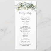 Programme de Cérémonie de Mariage Floral de verdur (Dos)