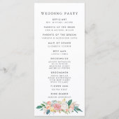 Programme de cérémonie de mariage floral d'été rou (Dos)