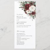 Programme de cérémonie de mariage floral d'hiver e (Devant)