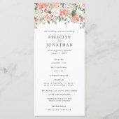 Programme de Cérémonie de Mariage Floral du milieu (Devant)