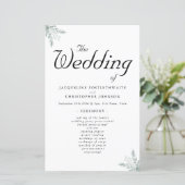 Programme de cérémonie de mariage floral élégant à (Debout devant)