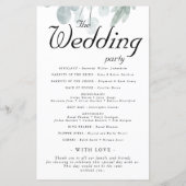 Programme de cérémonie de mariage floral élégant à (Dos)