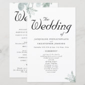 Programme de cérémonie de mariage floral élégant à (Devant / Derrière)