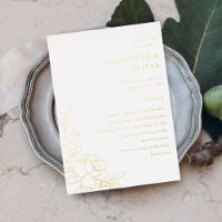 Programme de cérémonie de Mariage Floral Linal Gol