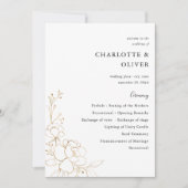 Programme de cérémonie de Mariage Floral Linal Gol (Devant)