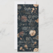 Programme de cérémonie de mariage floral noir cont (Dos)